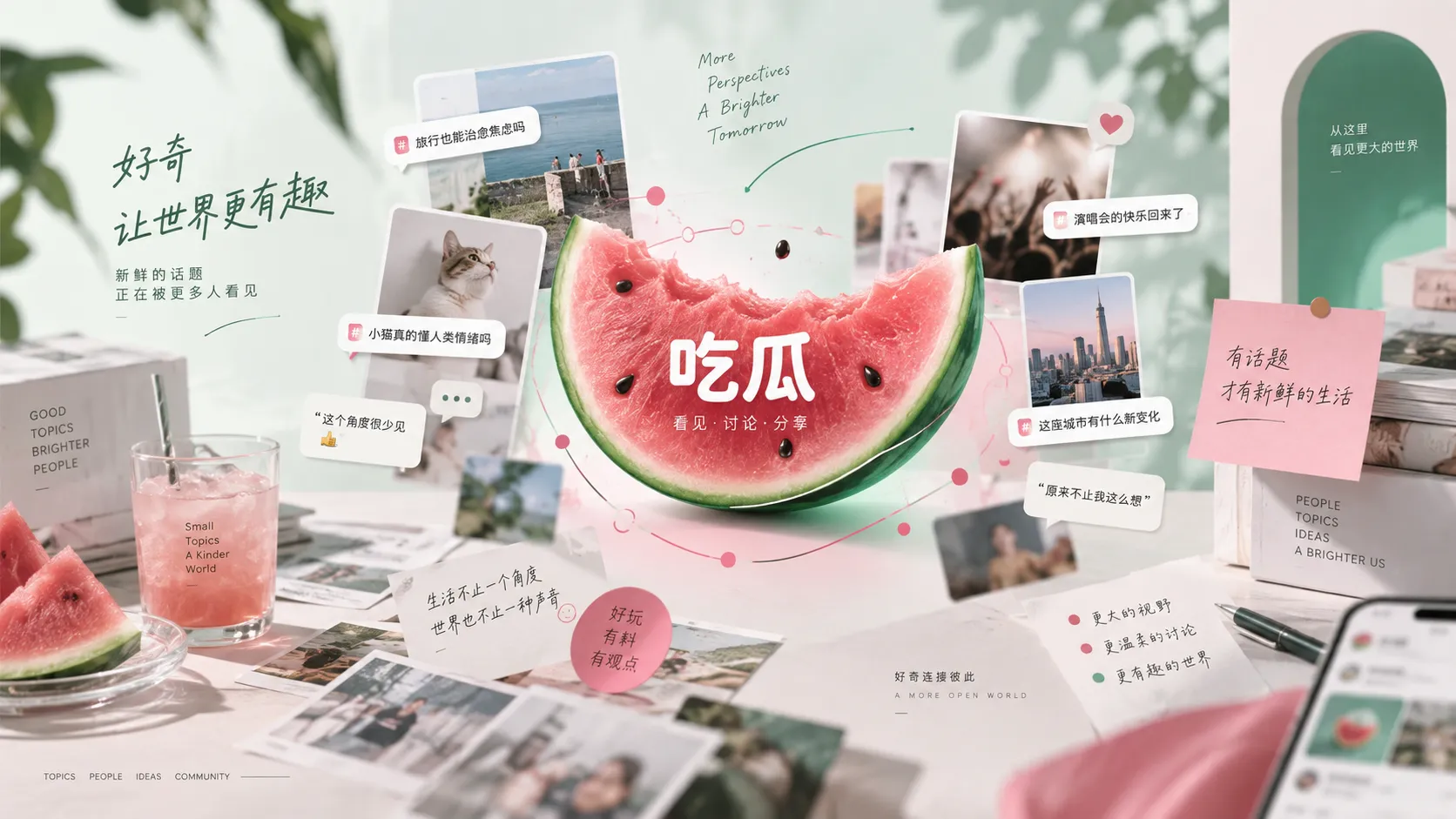 娱乐话题观察与信息整理主题视觉